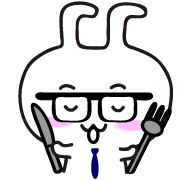 黒縁うさぎLINE絵文字