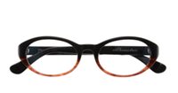 横長のセルフレームメガネ